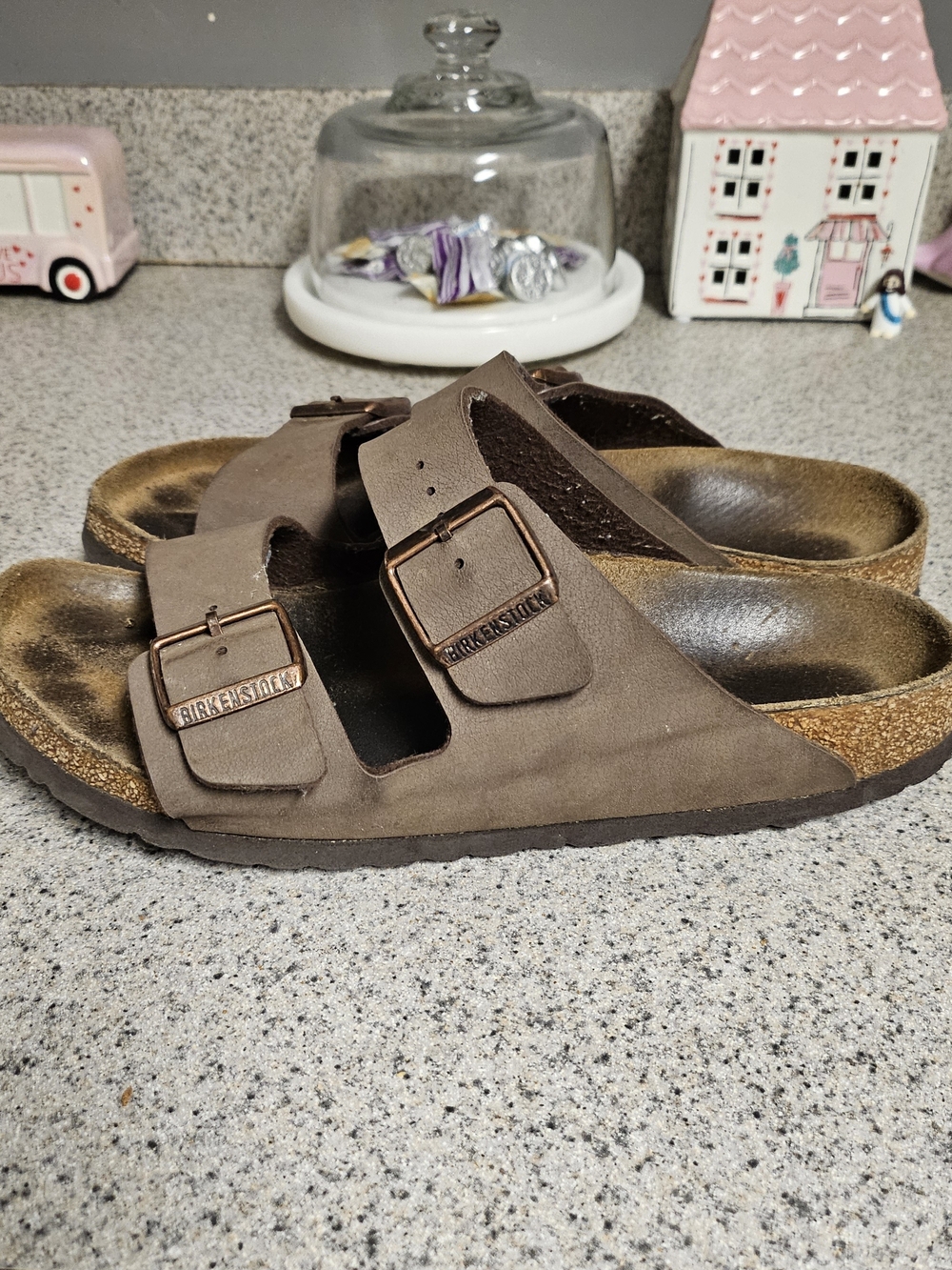Birkenstock Brown Two-Strap Sandals